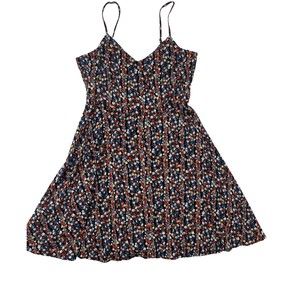Gap Sundress Women's Sz M Blue Red White Yellow Floral Spaghetti Strap V Neck